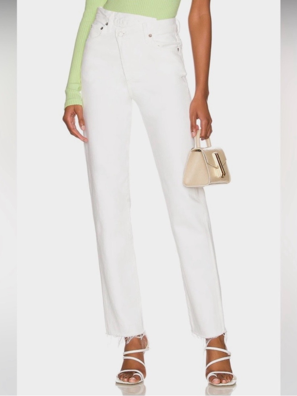 AGOLDE Criss Crossover Jean Organic Cotton Straight White Size 24